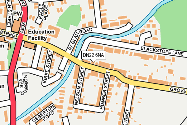 DN22 6NA map - OS OpenMap – Local (Ordnance Survey)