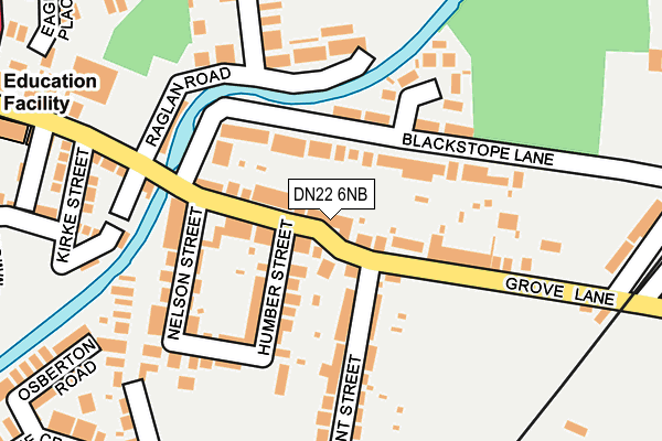 DN22 6NB map - OS OpenMap – Local (Ordnance Survey)