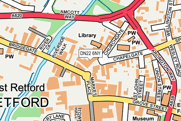 DN22 6NY map - OS OpenMap – Local (Ordnance Survey)