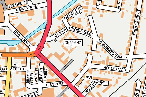 DN22 6NZ map - OS OpenMap – Local (Ordnance Survey)