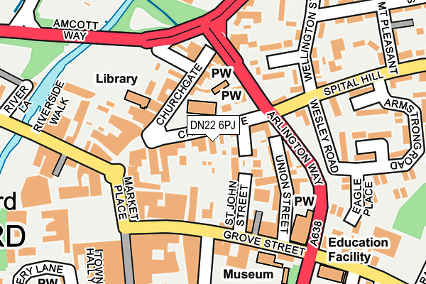 DN22 6PJ map - OS OpenMap – Local (Ordnance Survey)