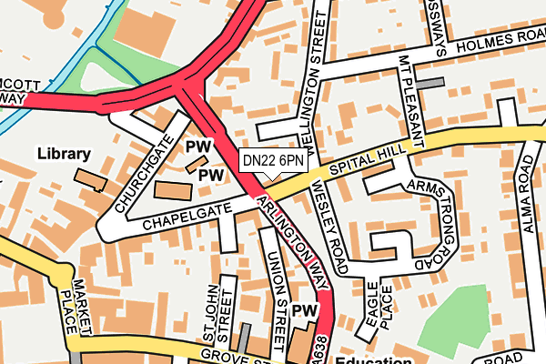 DN22 6PN map - OS OpenMap – Local (Ordnance Survey)