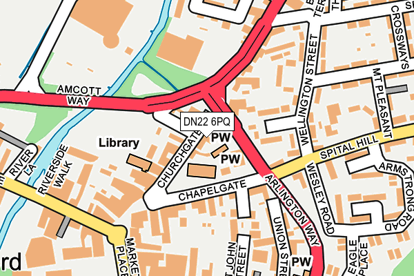 DN22 6PQ map - OS OpenMap – Local (Ordnance Survey)
