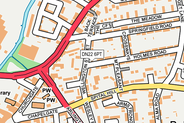 DN22 6PT map - OS OpenMap – Local (Ordnance Survey)