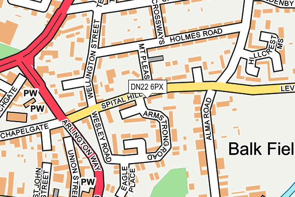 DN22 6PX map - OS OpenMap – Local (Ordnance Survey)
