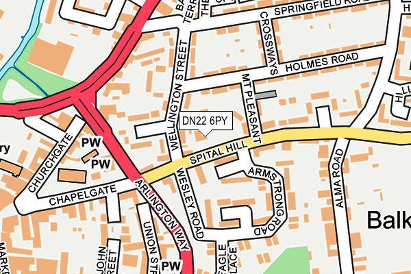 DN22 6PY map - OS OpenMap – Local (Ordnance Survey)