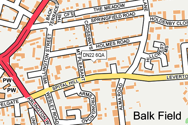 DN22 6QA map - OS OpenMap – Local (Ordnance Survey)