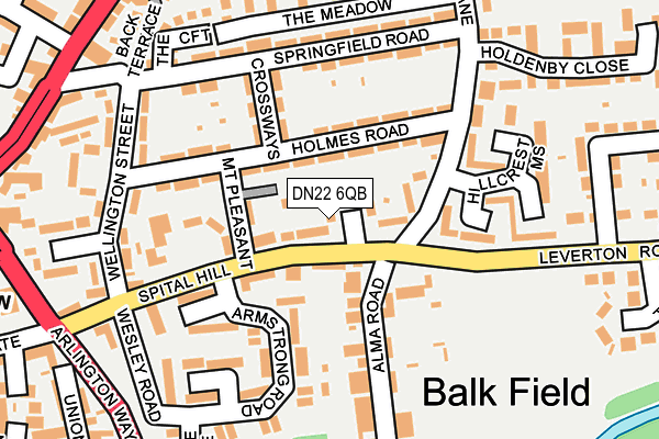 DN22 6QB map - OS OpenMap – Local (Ordnance Survey)