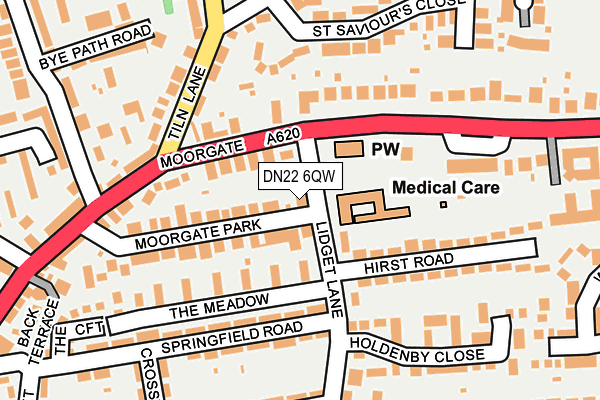 DN22 6QW map - OS OpenMap – Local (Ordnance Survey)