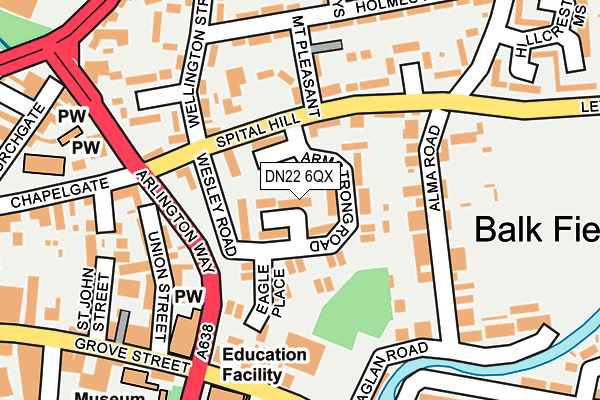 DN22 6QX map - OS OpenMap – Local (Ordnance Survey)