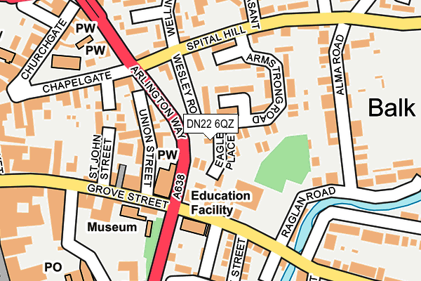 DN22 6QZ map - OS OpenMap – Local (Ordnance Survey)