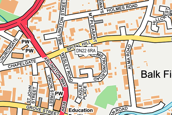 DN22 6RA map - OS OpenMap – Local (Ordnance Survey)