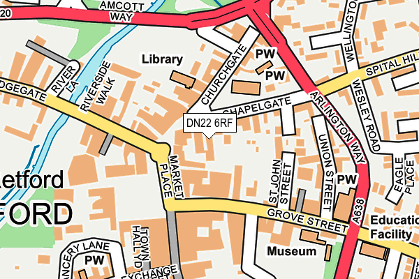 DN22 6RF map - OS OpenMap – Local (Ordnance Survey)
