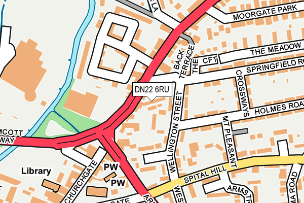 DN22 6RU map - OS OpenMap – Local (Ordnance Survey)