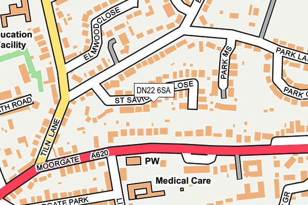 DN22 6SA map - OS OpenMap – Local (Ordnance Survey)