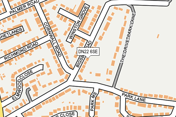 DN22 6SE map - OS OpenMap – Local (Ordnance Survey)