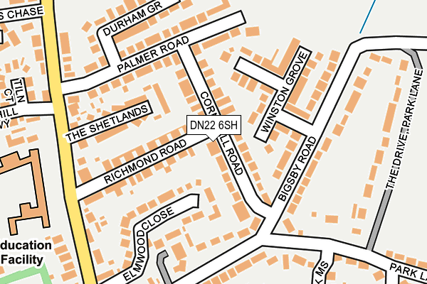DN22 6SH map - OS OpenMap – Local (Ordnance Survey)