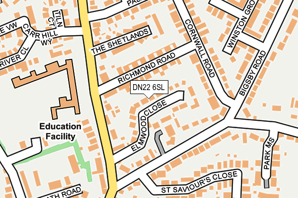 DN22 6SL map - OS OpenMap – Local (Ordnance Survey)