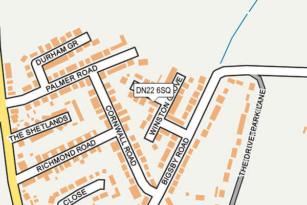 DN22 6SQ map - OS OpenMap – Local (Ordnance Survey)