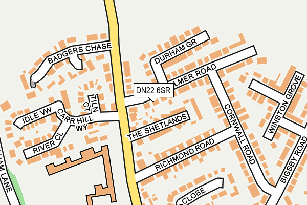 DN22 6SR map - OS OpenMap – Local (Ordnance Survey)