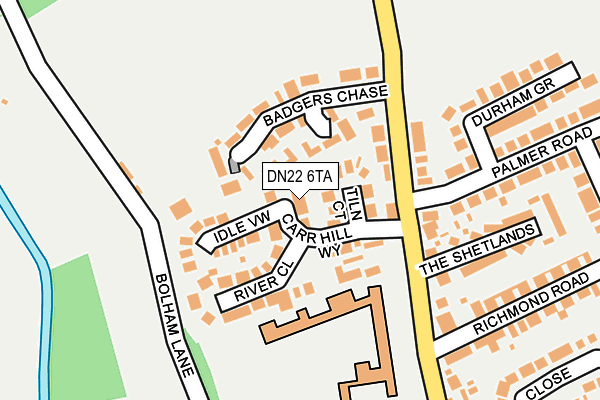 DN22 6TA map - OS OpenMap – Local (Ordnance Survey)