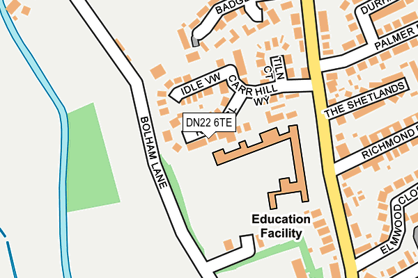 DN22 6TE map - OS OpenMap – Local (Ordnance Survey)