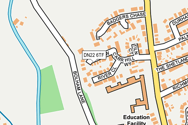 DN22 6TF map - OS OpenMap – Local (Ordnance Survey)