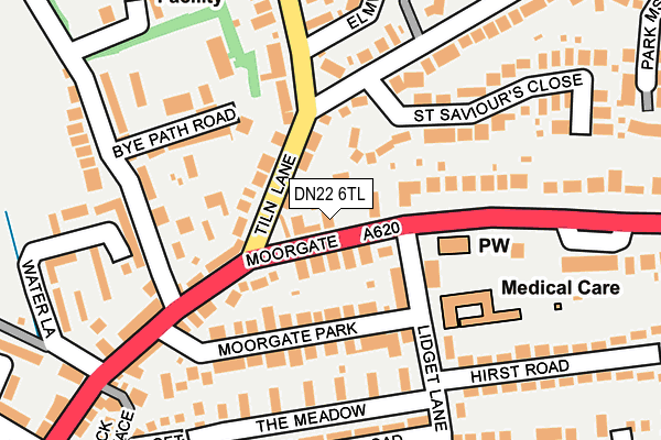 DN22 6TL map - OS OpenMap – Local (Ordnance Survey)