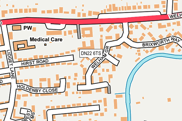 DN22 6TS map - OS OpenMap – Local (Ordnance Survey)