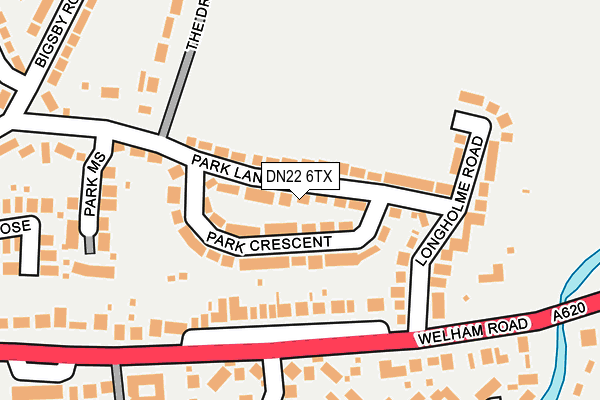 DN22 6TX map - OS OpenMap – Local (Ordnance Survey)