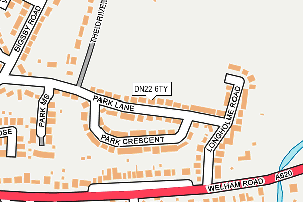 DN22 6TY map - OS OpenMap – Local (Ordnance Survey)