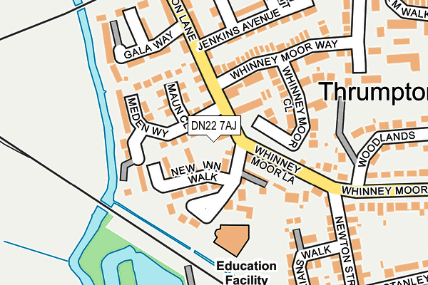 DN22 7AJ map - OS OpenMap – Local (Ordnance Survey)
