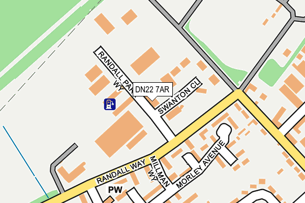 DN22 7AR map - OS OpenMap – Local (Ordnance Survey)