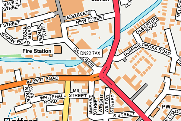 DN22 7AX map - OS OpenMap – Local (Ordnance Survey)