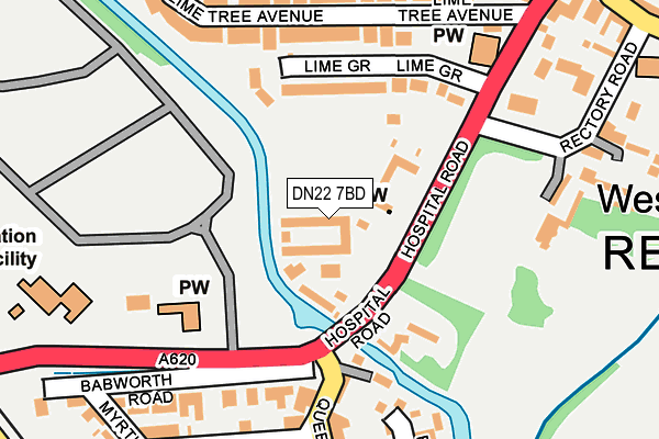 DN22 7BD map - OS OpenMap – Local (Ordnance Survey)
