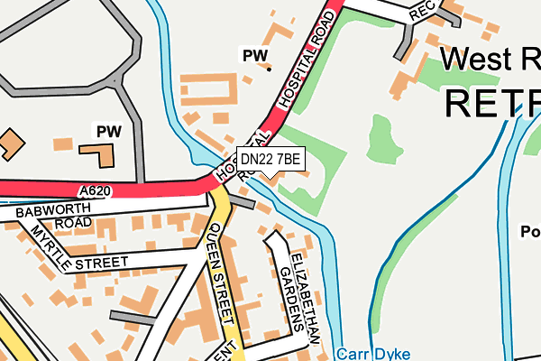 DN22 7BE map - OS OpenMap – Local (Ordnance Survey)