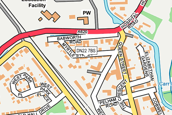DN22 7BS map - OS OpenMap – Local (Ordnance Survey)