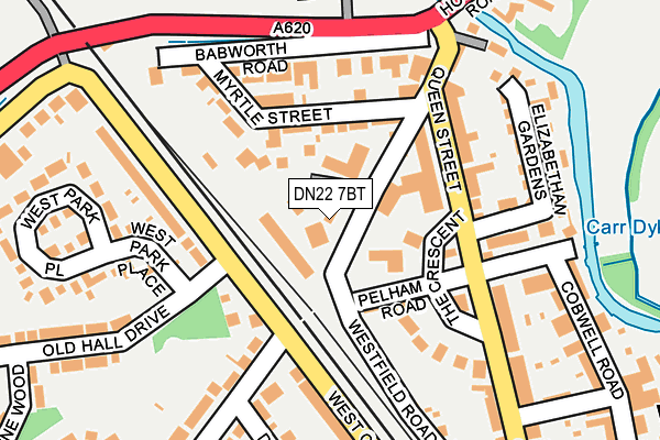 DN22 7BT map - OS OpenMap – Local (Ordnance Survey)