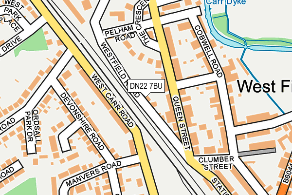 DN22 7BU map - OS OpenMap – Local (Ordnance Survey)