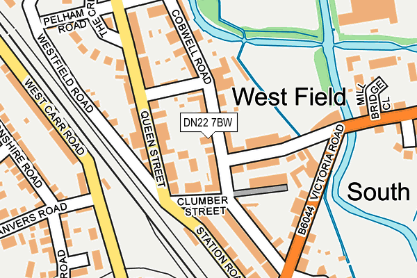 DN22 7BW map - OS OpenMap – Local (Ordnance Survey)