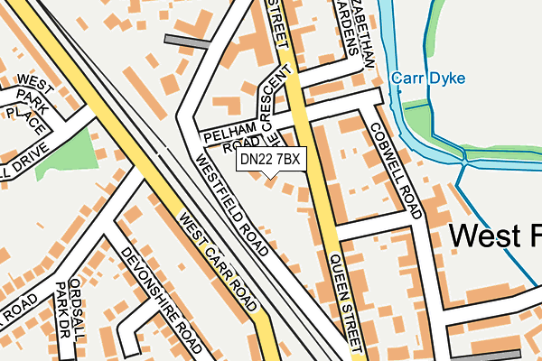 DN22 7BX map - OS OpenMap – Local (Ordnance Survey)