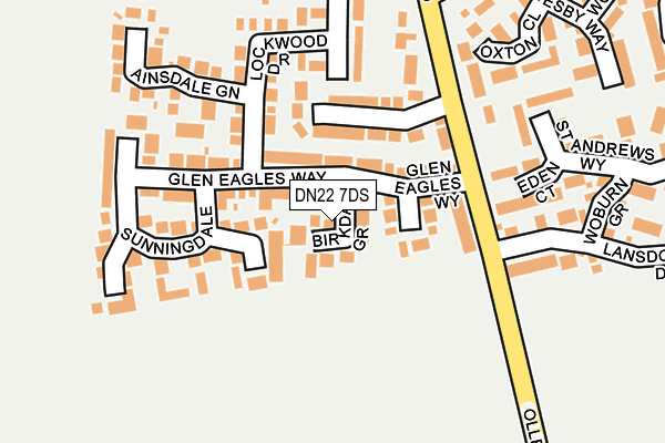 DN22 7DS map - OS OpenMap – Local (Ordnance Survey)