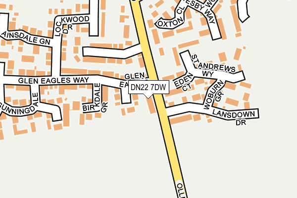 DN22 7DW map - OS OpenMap – Local (Ordnance Survey)