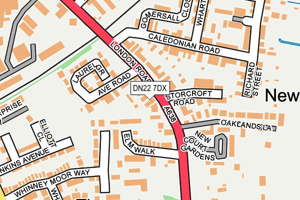 DN22 7DX map - OS OpenMap – Local (Ordnance Survey)