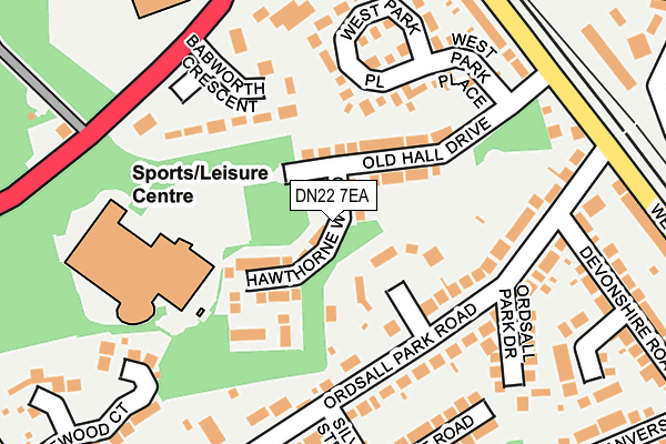 DN22 7EA map - OS OpenMap – Local (Ordnance Survey)