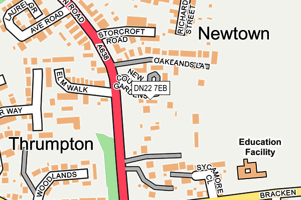 DN22 7EB map - OS OpenMap – Local (Ordnance Survey)
