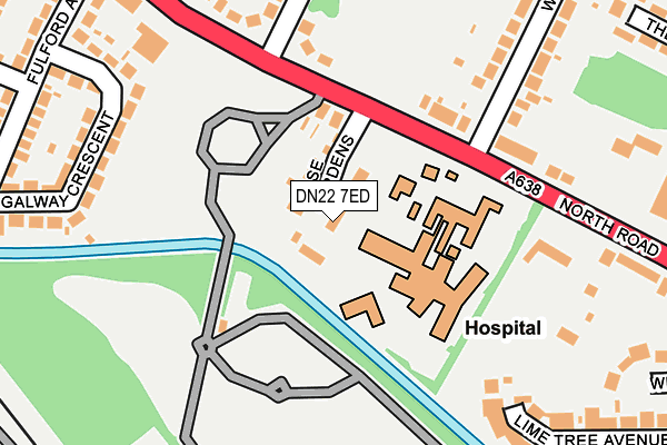 DN22 7ED map - OS OpenMap – Local (Ordnance Survey)