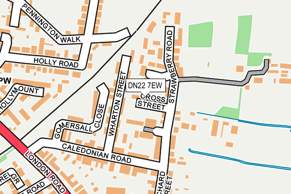 DN22 7EW map - OS OpenMap – Local (Ordnance Survey)