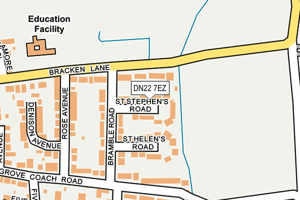 DN22 7EZ map - OS OpenMap – Local (Ordnance Survey)