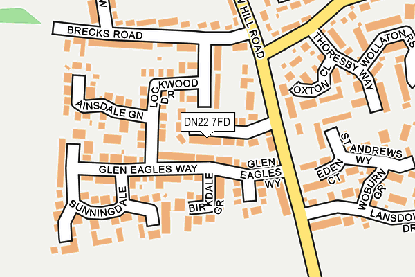 DN22 7FD map - OS OpenMap – Local (Ordnance Survey)